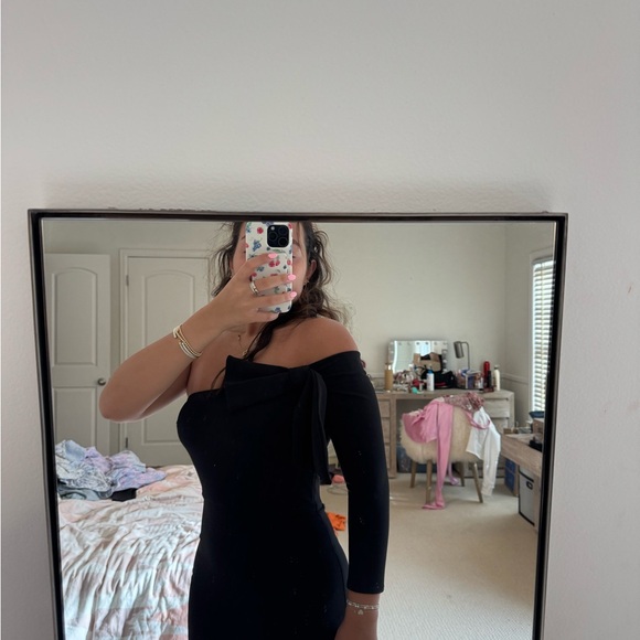 REVOLVE One Shoulder Black Dress - Picture 3 of 3